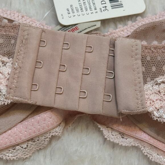 NEW Free People Soft Pink Lace Bra sz 34D - Picture 5 of 6